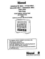 Rinnai Galaxie MkII Operating Information And Installation Instructions preview