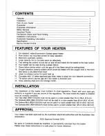 Preview for 2 page of Rinnai Galaxie MkII Operating Information And Installation Instructions