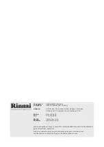 Preview for 20 page of Rinnai HFE12545 Operation And Installation Manual