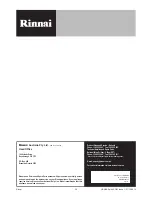 Предварительный просмотр 20 страницы Rinnai HINRA20M Owner'S Manual