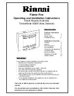 Предварительный просмотр 1 страницы Rinnai IB35R Operating And Installation Instructions