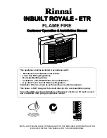 Rinnai INBUILT ROYALE - ETR Customer Operation & Installation Manual предпросмотр