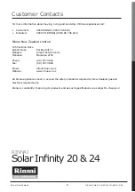 Предварительный просмотр 8 страницы Rinnai Infi nity Solar 20 Operation And Installation Manual