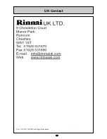 Preview for 36 page of Rinnai Infinity 11e Service Manual