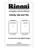 Rinnai Infinity 16e Installation And User Manual предпросмотр