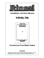 Rinnai Infinity 24e Installation And User Manual предпросмотр