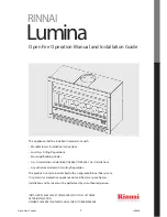 Rinnai LUMINA1000BL Operation Manual And Installation Manual предпросмотр