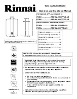 Rinnai RC80E Operation And Installation Manual preview