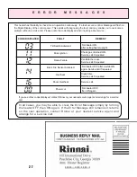 Preview for 27 page of Rinnai RCE-229A Owner'S Operation And Installation Manual