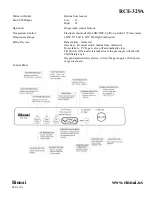 Предварительный просмотр 2 страницы Rinnai RCE-329A Specifications