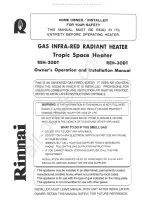 Rinnai REH-20DT Owner'S Operation And Installation Manual preview