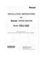 Rinnai REU-58E Installation Instructions Manual предпросмотр