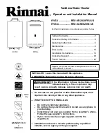 Rinnai REU-VAM1620W-US Operation And Installation Manual preview