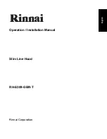 Preview for 1 page of Rinnai RH-S309-GBR-T Operation & Installation Manual