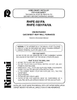 Rinnai RHFE-1001 FA/VA Owner'S Manual preview