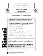 Preview for 1 page of Rinnai RHFE-1004FA Owner'S Operation And Installation Manual