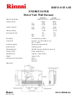 Preview for 1 page of Rinnai RHFE-431FA Specifications