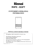 Предварительный просмотр 1 страницы Rinnai rhfe-553ft Customer'S Operating Information And Installation Instructions