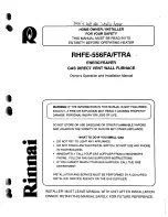 Preview for 1 page of Rinnai RHFE-556FA Owner'S Operation And Installation Manual