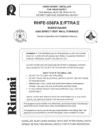 Rinnai RHFE-556FAIII Owner'S Operation And Installation Manual preview