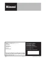 Предварительный просмотр 20 страницы Rinnai RINV25RB Operation Manual