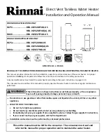 Предварительный просмотр 1 страницы Rinnai RL75e REU-VC2528WD(A)-US Installation And Operation Manual