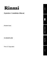 Предварительный просмотр 1 страницы Rinnai RO-E6208TA-EM Operation And Installation Manual