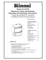 Rinnai Royale ETR Freestanding Accessory Installation Manual preview