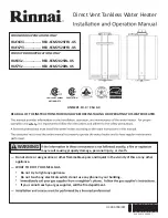 Предварительный просмотр 1 страницы Rinnai RUCS65i series Installation And Operation Manual