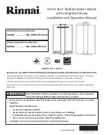 Rinnai RUR98e Installation And Operation Manual preview