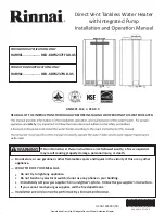 Rinnai RUR98i Installation And Operation Manual предпросмотр