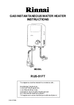 Предварительный просмотр 1 страницы Rinnai RUS-51FT Instructions Manual