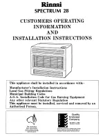 Rinnai Spectrum 28 Operating Information And Installation Instructions preview