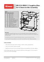 Preview for 1 page of Rinnai ZERO CLEARANCE Assembly Instructions