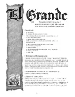 Rio Grande Games El Grande Owner'S Manual preview