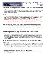 Preview for 11 page of Rio Digital Audio Receiver Frequently Asked Questions Manual