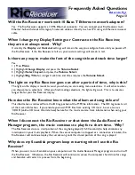 Preview for 13 page of Rio Digital Audio Receiver Frequently Asked Questions Manual