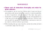 Preview for 3 page of Rio HYDRA-MASQUE User Manual