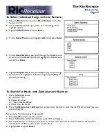 Preview for 16 page of Rio RECEIVER Frequently Asked Questions Manual