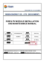 Risen RSM110-8 P Series Installation And Maintenance Manual предпросмотр