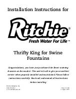 Предварительный просмотр 1 страницы Ritchie Thrifty King for Swine HG 2 Installation Instructions Manual