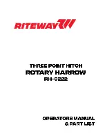 RITEWAY RH-9222 Operator'S Manual & Parts preview