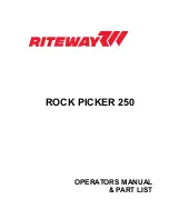 Preview for 1 page of RITEWAY ROCK PICKER 250 Operator'S Manual & Parts