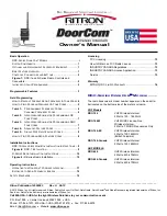 Preview for 1 page of Ritron DoorCom Owner'S Manual