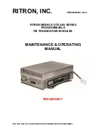 Предварительный просмотр 1 страницы Ritron DTX-165-0 Maintenance And Operating Manual