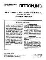 Предварительный просмотр 1 страницы Ritronics RR-455 Maintenance And Operating Manual