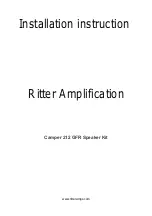 Ritter Amplification Camper 212 GFR Speaker Kit Installation Instruction preview