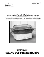 Rival Crock-Pot 3050 WCN Owner'S Manual preview