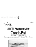 Rival RECIPE SMART-POT SLOW COOKERS Owner'S Manual preview