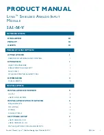 Preview for 3 page of RJG Lynx IA1-M-V Product Manual